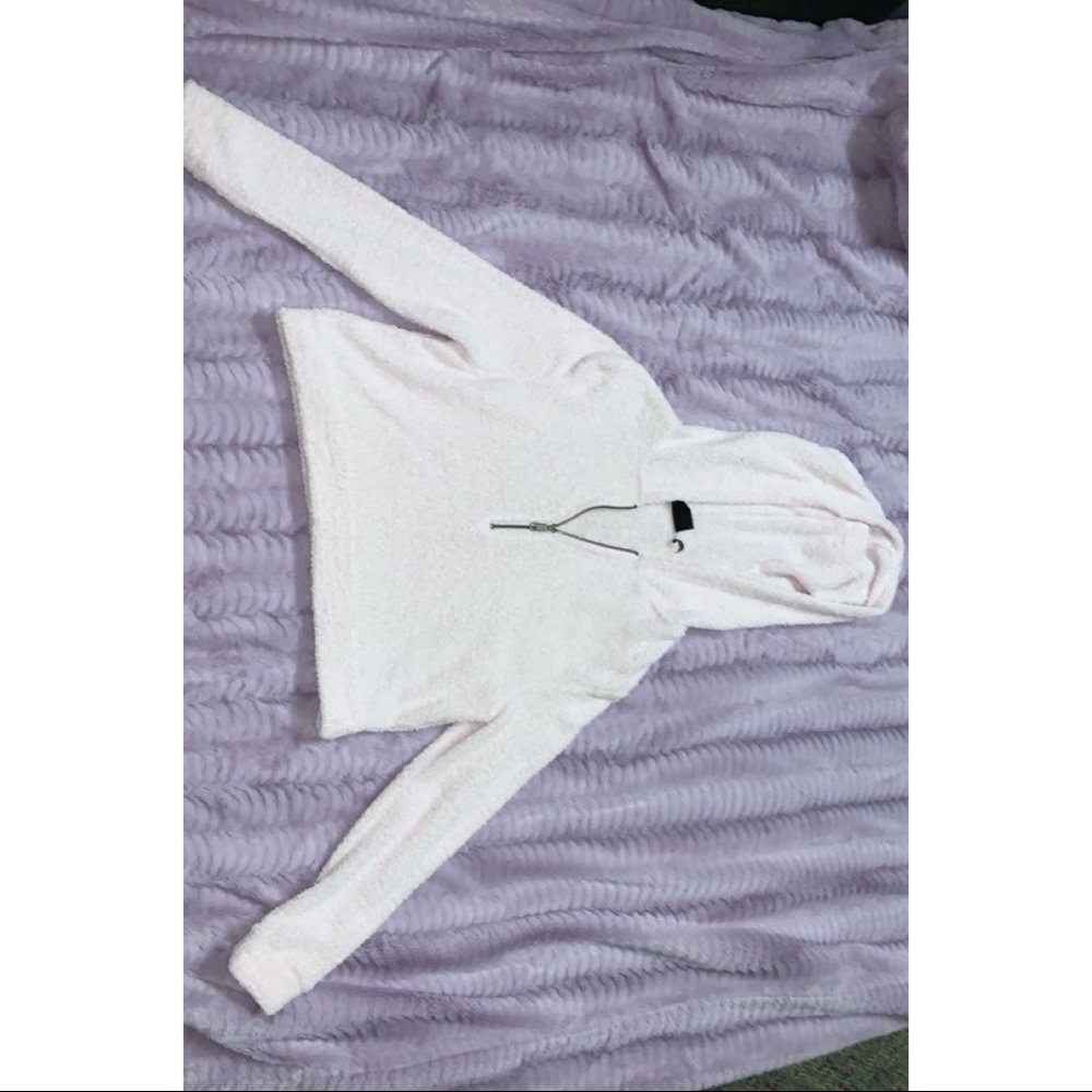 Light pale pink cropped hoodie